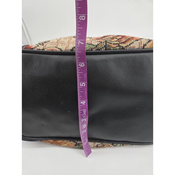 Vtg 80s Cottagecore Boho Floral Rose Tapestry Shoulder Bag Purse Grandma - Picture 14 of 14